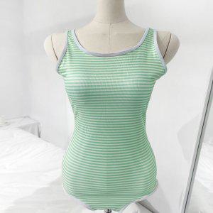 여성 스트라이프 모노키니 수영복 수영장 비치웨어 리조트룩 호캉스