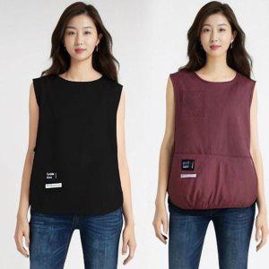 검정 버건디 여성 조끼형 앞치마 방수 카페 서빙 작업복