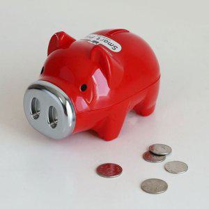 레드돼지저금통 동전 저금통 이사선물 개업선물 행운소품 인테리어 왕대 16cm