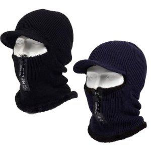 블랙 방한모자 넥워머모자 지퍼 마스크 니트 골프 겨울 바라클라바