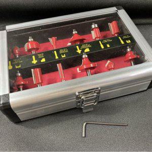 루터비트 공구 홈파기 비트 초경 트리머 루터날 목재 12P 트리머날