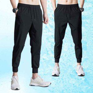 남성 작업바지 조거팬츠 쿨 스판 밴딩 트레이닝바지 블랙팬츠