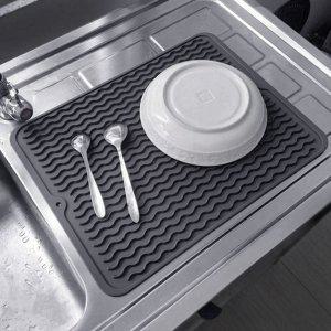실리콘 드라잉 매트 물빠짐 트레이 싱크대 식기건조대 그릇건조대 주방정리