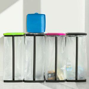 야외 홀더 휴지통 비닐 틴토블랙 업소용 실내 분리수거함 수거함 4P