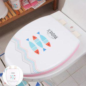 변기시트커버 뚜껑 온열 교체 일회용 무소음 극세사 양변기 소프트 변기커버 O형 대형 피쉬