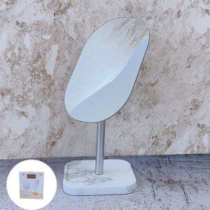 화장대거울 메이크업 조명 확대 양면 접이식 휴대용 미니 스탠 사각 마블트레이 탁상경대 L