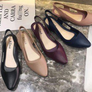 미들힐 슬링백 구두 여성신발 웨지힐 여성화 토오픈