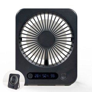 온도조절기 적외선 센서 열감지기 온도측정기 센서 사각 온습도계 테이블팬 네이비