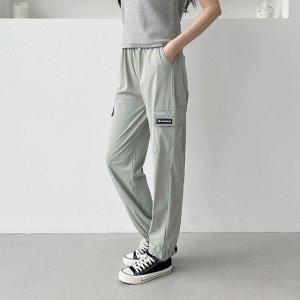 연한녹색 뒷포켓 와이드 조거 팬츠 카키바지 남성용 남성 카고팬츠