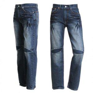 바지공장 청바지 디자인 워싱 디테일 남성 레트로 데님 스트레이트 중청 청바지 주름 해짐 일자 대미지