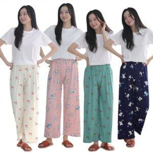 잠옷 공장 커플잠옷 실내복 가을 잠옷 수면 홈웨어 빅사이즈 스판 통바지 밴딩 여성 파자마 남성