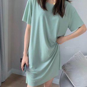 잠옷 공장 커플잠옷 반팔 잠옷 임부복 여성 여자 스판 임산부 잠옷 원피스 파자마 냉장고 미들원피스 냉감