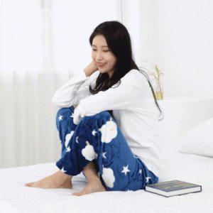 잠옷 공장 커플잠옷 극세사 여성 스타양네이비 겨울 잠옷바지 프리사이즈 수면잠옷 포근 따뜻