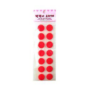 빨간색 원형 펠트스티커 16mm 10개입 다꾸스티커 다이어리꾸미기 원형스 꽃스 감성