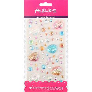 비즈스티커 조개 보석스티커 꾸미기 놀이 학교 관공서 혼합색상 네일 데코