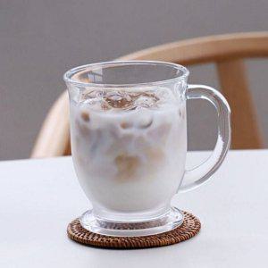손잡이 유리 물잔 빈티지 컵 아이스