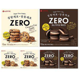 롯데 제로 초콜릿칩쿠키 168g 3개+제로 카카오케이크 171g3개