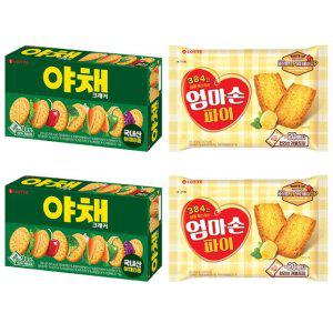 롯데 야채크래커 249g 2개+엄마손파이 254g2개