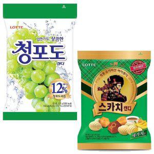 롯데 청포도 캔디 323g 1개+스카치캔디 세가지맛 317g1개