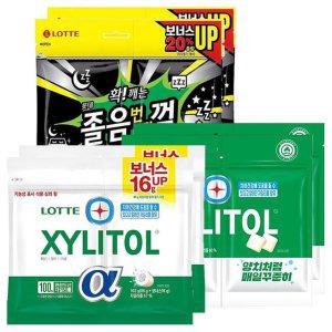 롯데 자일리톨 알파오리지날 102g 리필 2개+오리지날 115g 리필 2개+졸음번쩍 105g 리필2개