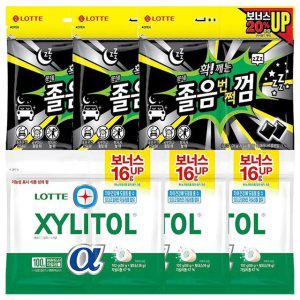 롯데 자일리톨 알파오리지날 102g 리필 3개+졸음번쩍 105g 리필3개