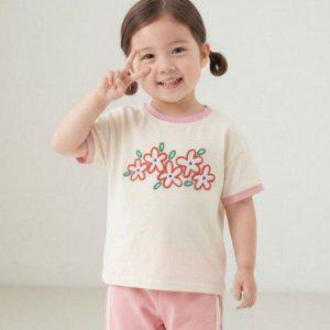 데일리 유아 반팔 상하복 꽃송이반팔세트 캐주얼 유아 여름 상하복 활동복