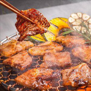 수제 양념 돼지 갈비 숯불 돼지 갈비 구이 캠핑 고기