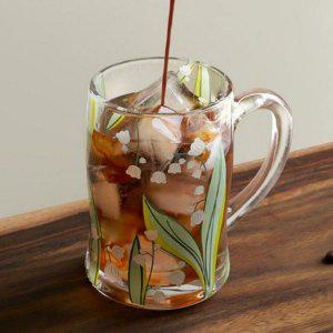 레트로 빈티지 유리 잔 디자인 유리 컵 홈카페 감성 400ml