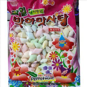 시원한 과일 맛 사탕 페퍼민트 박하 맛 사탕 대용량 700g