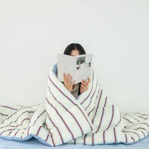 푹신한 사계절 차렵 이불 스트라이프 레트로 차렵 이불 싱글 간절기
