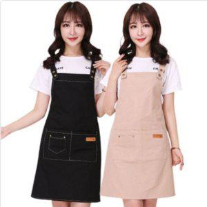 포켓 바리스타 앞치마 예쁜 방수 주방 앞치마 캔버스 베이킹 카페