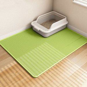 포켓형 고양이 모래 매트 60x90cm 벌집형 고양이 화장실 매트 반려동물