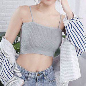 데일리 여성 크롭 탑 민소매 여성 튜브 탑 여름 비치