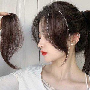 웨이브 옆머리 부분 가발 생머리 똑딱이 부분 가발 붙임머리 정수리