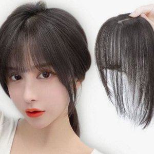 여성 인조 모 앞머리 가발 헤어 시스루 뱅 부분 가발