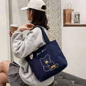 데일리 여성 코듀로이 가방 에코백 여성 코듀로이 숄더백 캔버스 쇼퍼