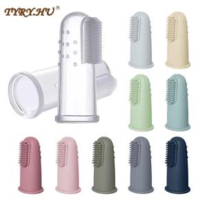 3Pcs 아기 실리콘 손가락 칫솔 어린이 치아 지우기 마사지 부드러운 유아 고무 청소 브러시 ​​아이 치과 치료 칫솔