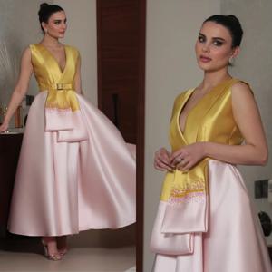 맞춤형 볼 레트로 V넥 가운, 발목 길이, 무도회 드레스, 격식 있는 행사, 2023