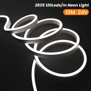 DC 12V 24V LED 네온 스트립 빛 네온 사인 방수 실리콘 로프 조명 유연한 램프 홈 장식 2pin 와이어 9 색