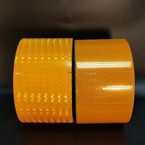 10cm * 5m 방수 접착 반사 소재 높은 가시성 경고 안전 테이프 트럭 용 주황색-노란색 반사판 스티커