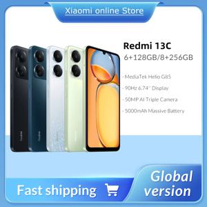 글로벌 버전 Xiaomi Redmi 13C MIUI 14 스마트폰 MTK Helio G85 Octacore 50MP 카메라 5000mAh 90Hz 6.74