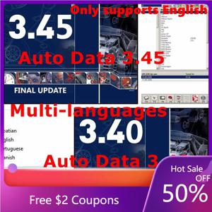 2025 핫세일 AUTO DATA 3.45 배선도 데이터 설치 영상 AutoData 3.40 다국어 CD USB 드라이브 자동차 수리 소프트웨어