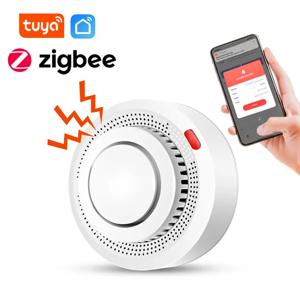 Tuya Zigbee 화재 감지기 연기 센서, 사운드 알람, 연기 집 조합 앱 제어, 스마트 홈 보안 시스템, 85db