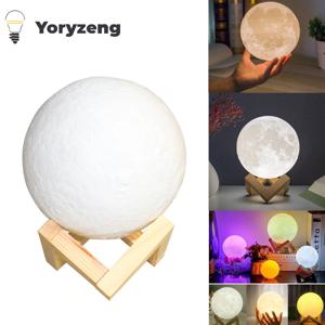 배터리 구동 6cm 8cm 3D 인쇄 LED 문 램프 밤 빛 크리 에이 티브 터치 스위치 아이의 침실 장식 생일 선물