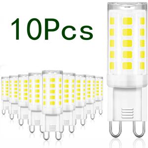 10 Pcs 가장 밝은 G9 LED 램프 AC220V 7W 세라믹 SMD2835 LED 전구 따뜻한/차가운 흰색 스포트라이트 할로겐 라이트 교체 도매