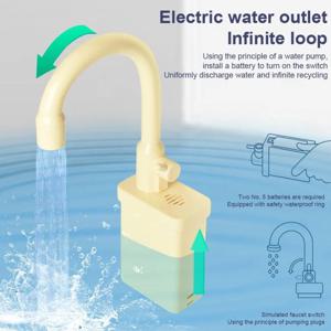 회전식 주방 수도꼭지 교체 장난감 시뮬레이션 플라스틱 주방 싱크대, 흐르는 물 수도꼭지 장난감