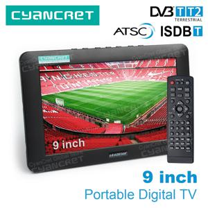 리드스타 D9 9인치 휴대용 TV DVB-T2 ATSC ISDB-T tdt DTT 디지털 및 아날로그 미니 소형 차량용 텔레비전 TF MP4 H.265 AC3 지원