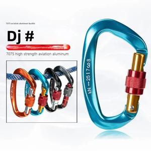 25KN D형 전문 카라비너 스크류 잠금 게이트 카라비너 등반 하강 장비 빠른 장비 야외 EDC 도구