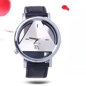 폭발 모델 레트로 삼각형 할로우 심플 캐주얼 벨트 시계, 남녀 학생 쿼츠 시계, 인기 판매