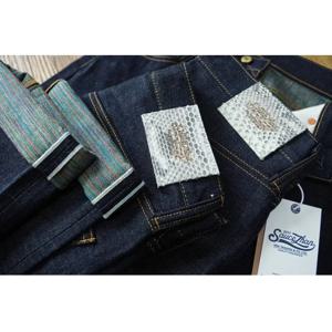 SAUCE ZHAN 남성 청바지 레인보우 Sanforized Selvedge 데님 청바지 남성 파이썬 스킨 라벨 레귤러 핏 14 Oz
